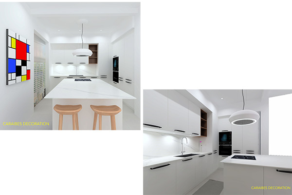 plans 3D de la future cuisine