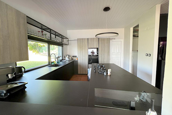 cuisine design noire & bois
