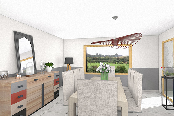 plan 3D de la salle à manger