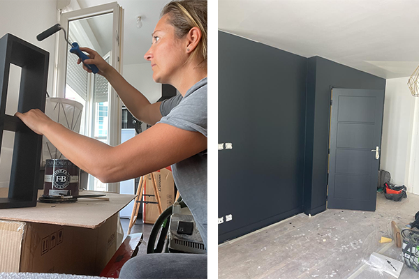 Virginie en train de peindre 