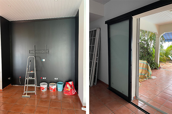 salon pendant les travaux