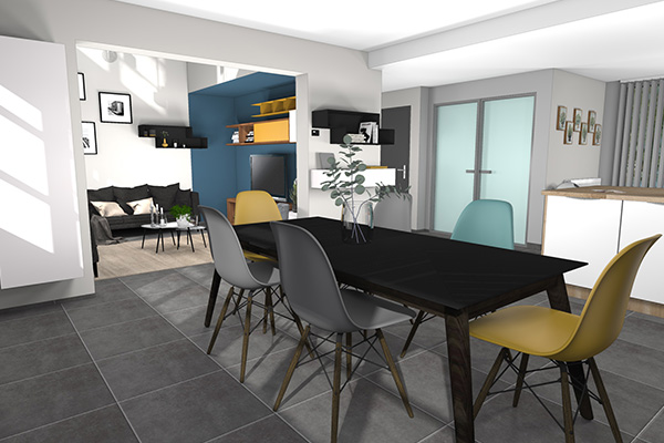 plan 3D du salon