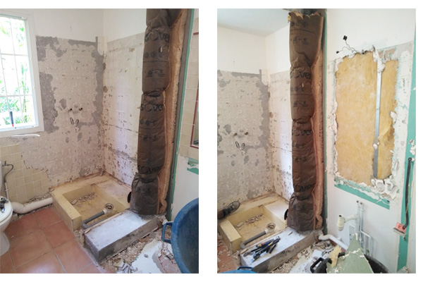 salle de bain pendant les travaux