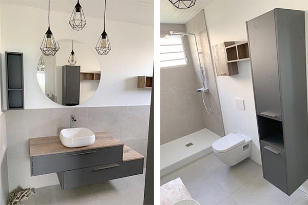 salle de bain rénovée double vasques modernes