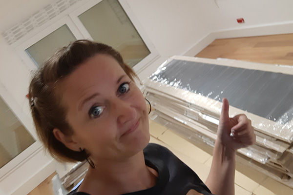 photo de virginie canivet l'architecte sur le chantier